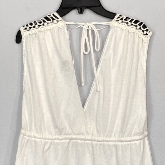 Converse | Women’s White Sleeveless Elastic Waist Swim Coverup Dress - Picture 13 of 16